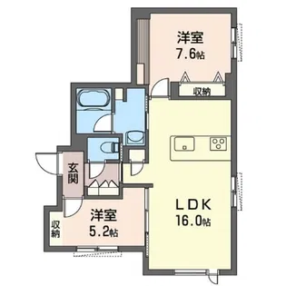 フェール シュヴァル【1階】の間取り