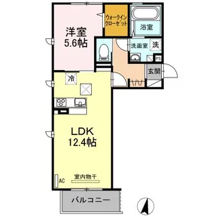 パラディーソ C棟【1階】の間取り