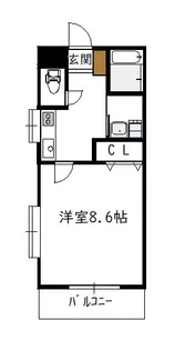 エアフォルク恒久(角)【1階】の間取り