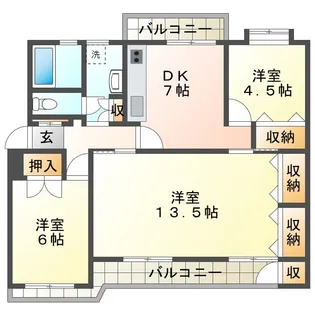 幕張ハイツ3号棟【4階】の間取り