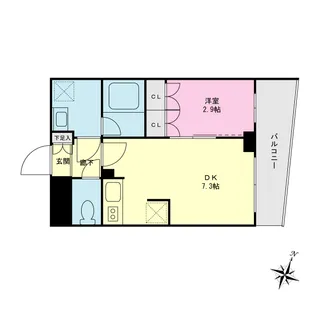 プライムネクサス梅屋敷【3階】の間取り