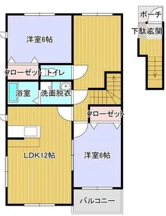 ラ・ベルデH・E A【2階】の間取り