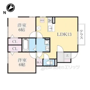 ボンヌ・シャンスUN【1階】の間取り