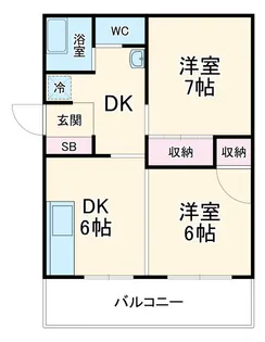 見付ハイツ【1階】の間取り