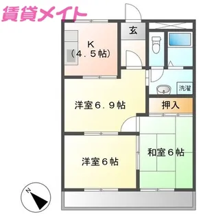 メゾンエスポア【1階】の間取り
