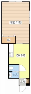 1DKの間取り画像