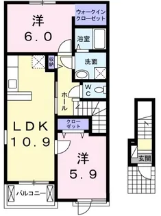 徳島県阿南市出来町【アパート】の間取り