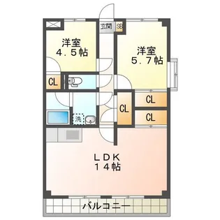 シャルムマスダIII【1階】の間取り