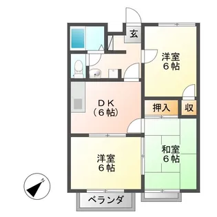 メゾンヒルサイド【1階】の間取り