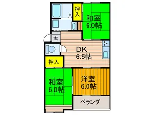 トリヴァンベール森【3階】の間取り