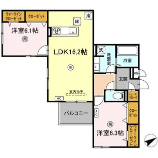 シスネス姫子【1階】の間取り