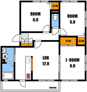 広島県広島市安佐南区緑井2【アパート】の間取り