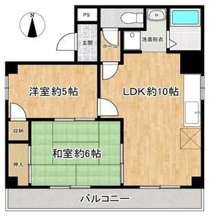 北田辺駅前マンション【2階】の間取り