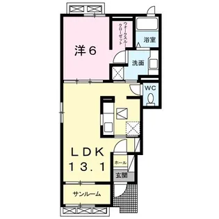 リゼール・ド・レ・ミュW館【1階】の間取り