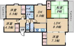 リブレ刀根山【3階】の間取り