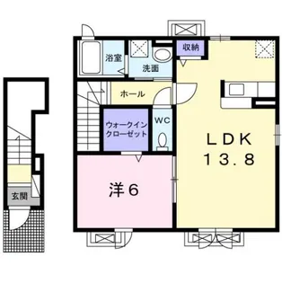 秋田県大仙市美原町【アパート】の間取り