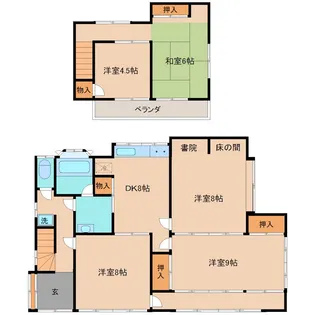 茨城県土浦市中貫【一戸建】の間取り
