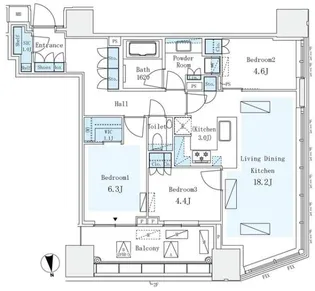 パークコート ザ・三番町ハウス【3階】の間取り
