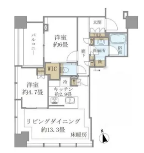 東京都港区白金1【マンション】の間取り