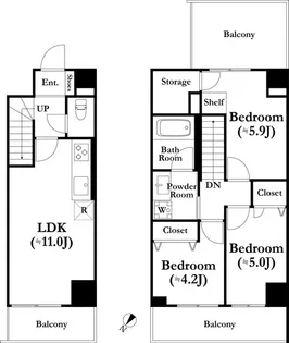 ロイジェント上野桜木【7階】の間取り