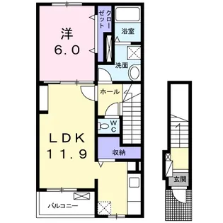 シェリール A【2階】の間取り