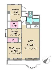 浦和白幡東高層住宅1号棟【11階】の間取り