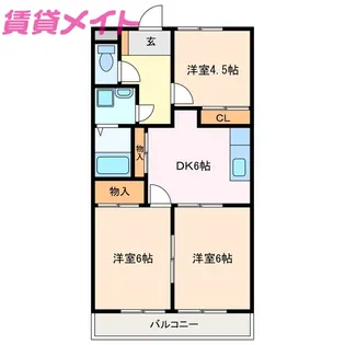 イーストベル【2階】の間取り