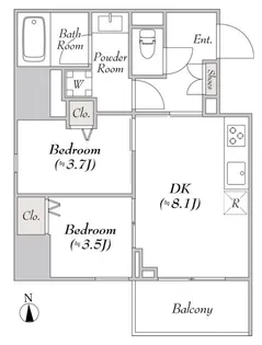ルミーク文京湯島【14階】の間取り