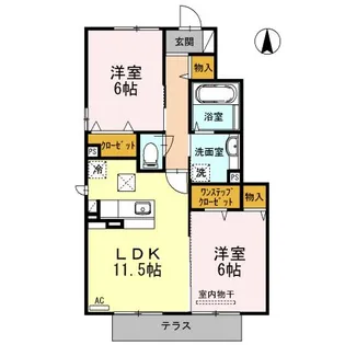 ラフィネ ル シェモア I【1階】の間取り