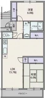サンパークハイツ沼北W【2階】の間取り