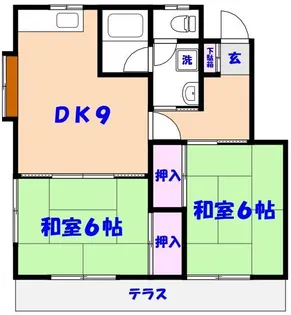 神林ハイツB棟【1階】の間取り