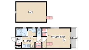 HCフラッツ月見山I【3階】の間取り