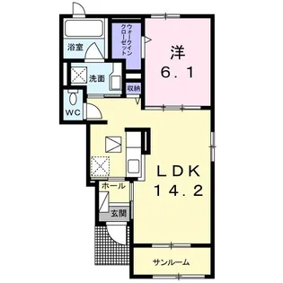 オーチャードB【1階】の間取り