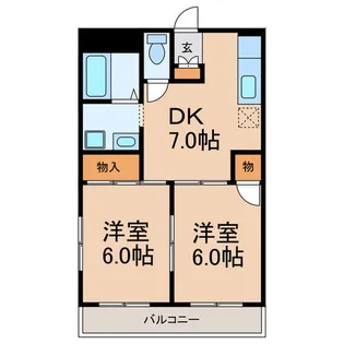 サンライズみつはし【4階】の間取り