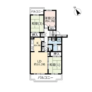 URアーバンみらい東大宮西一番街【4階】の間取り