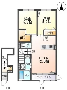 ユニヴァリィワイズI番館【2階】の間取り