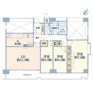 プレステージ磯子【4階】の間取り