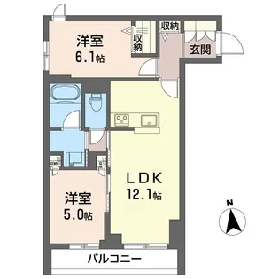 グレース二子【1階】の間取り