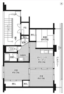 ビレッジハウス万丁目1号棟【5階】の間取り