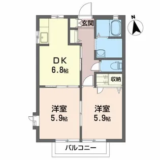 ベルデ・アルカディアB【2階】の間取り