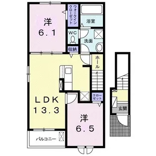 モーンガータ A【2階】の間取り