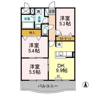 メルヴェイユ II【2階】の間取り