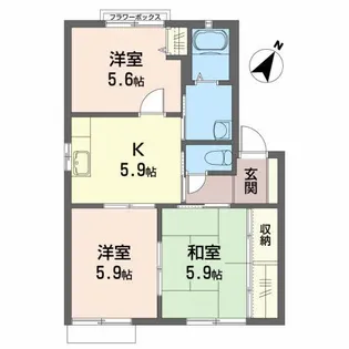 ソレアードハウスSAHARA A【1階】の間取り