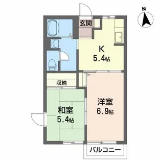 サンヒルズK 2【2階】の間取り