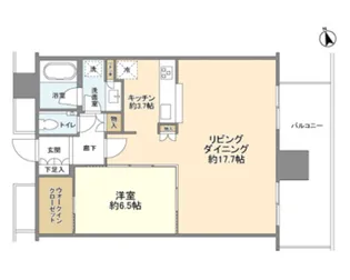 ワテラスタワーレジデンス【21階】の間取り