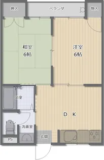 ハイツ東野【1階】の間取り