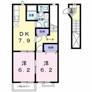 サン・プラシードA【2階】の間取り