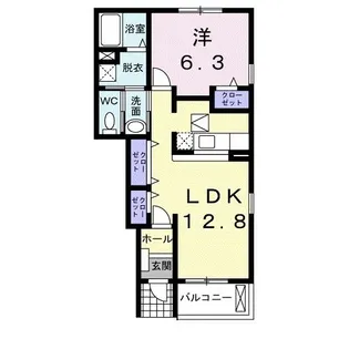 カーサ・de・MI【1階】の間取り