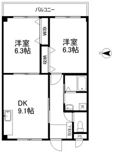 上尾アクアヒルズ【3階】の間取り