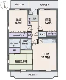 エルミタージュ香貫【2階】の間取り